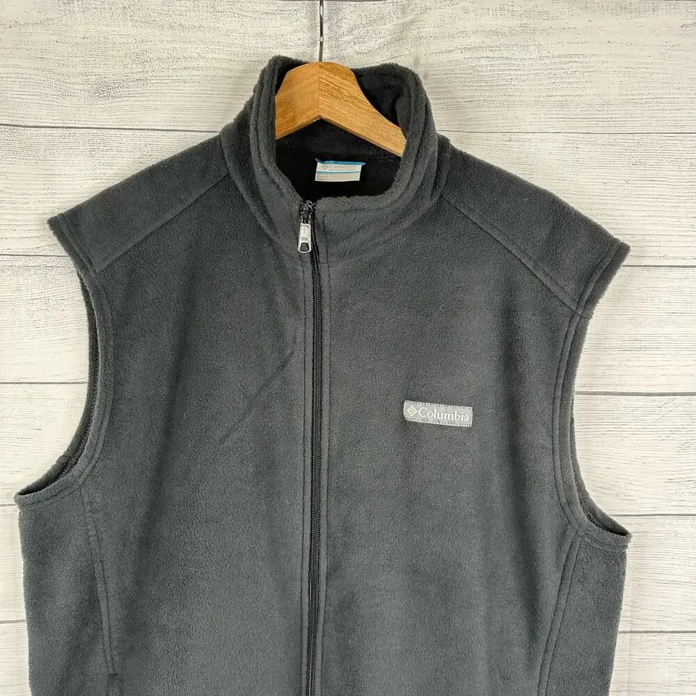 Columbia Mens size Large Steens Mountain Fleece Vest Black 1639261 Gorpcore